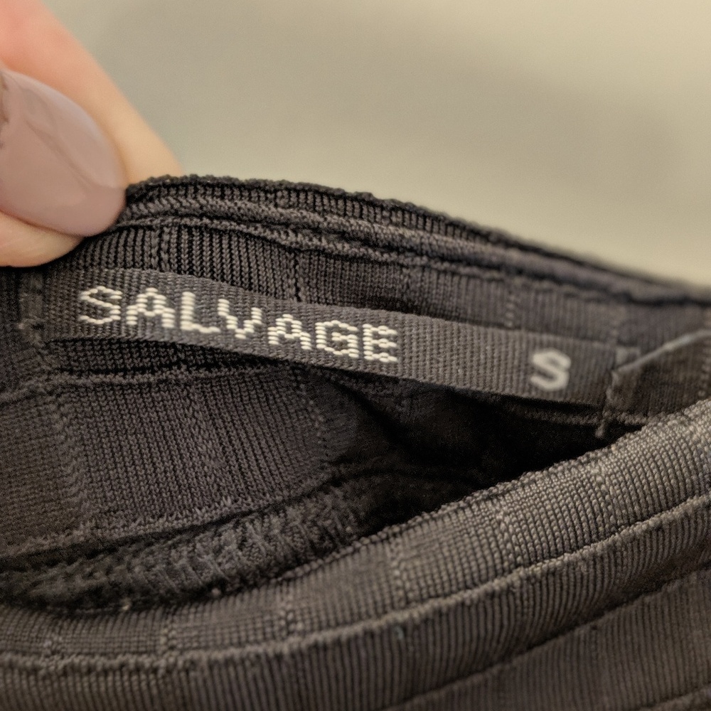SALVAGE Little Black Dress With Leather Straps - Picture 8 of 8